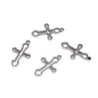 Stainless Steel Cross Pendants plated DIY silver color 17*10*1mm Sold By PC
