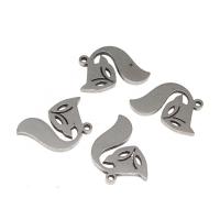 Stainless Steel Animal Pendants, Fox, plated, DIY, silver color, 14*11*1mm, Sold By PC