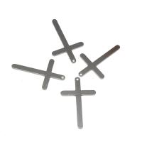Pingentes cruz de aço inoxidável, banhado, DIY, prateado, 5*16*1mm, vendido por PC