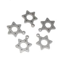 Stainless Steel Pendants, Hexagram, plated, DIY, silver color, 15*11*1mm, Sold By PC