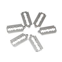 Stainless Steel Pendants Razor Blade plated DIY silver color 17*7*1mm Sold By PC