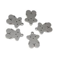 Stainless Steel Pendants Bear plated DIY silver color 14*10*1mm Sold By PC