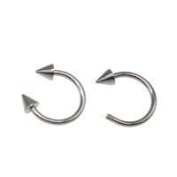 Stainless Steel Ear Piercing Jewelry, plated, DIY, silver color, 10*10*3mm, Sold By Pair