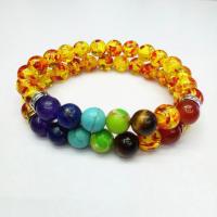Gemstone Bracelets, Round, polished, Unisex, more colors for choice, 8mm, Sold Per Approx 7.5 Inch Strand