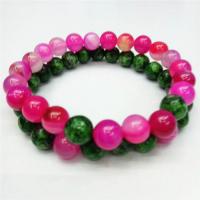 Lace Agate Bracelet with Ruby in Zoisite Round polished 2 pieces & Unisex Length Approx 7.5 Inch Sold By Pair
