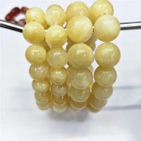 Gemstone Bracelets Pale Brown Jade Round polished Unisex Sold Per Approx 7.5 Inch Strand