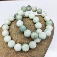 Gemstone Bracelets Green Jade Round polished Unisex light green Sold Per Approx 7.5 Inch Strand
