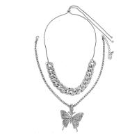 Zinklegierung Schmuck Halskette, mit Verlängerungskettchen von 2.7 inch, plattiert, Einstellbar & für Frau & Multi-Strang, keine, 40cm,78cm, verkauft von Strang