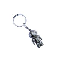 Tibetan Style Key Clasp, Robot, fashion jewelry, silver color, 46X23X20mm, Sold By PC