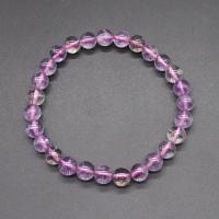 Gemstone Bracelets, Ametrine, Round, polished, fashion jewelry & elastic, purple, Sold Per 7.5 Inch Strand