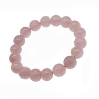 Quartz Bracelets, Madagascar Rose Quartz, Round, polished, fashion jewelry & different size for choice, pink, Sold Per 7.5 Inch Strand