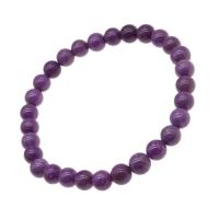 Gemstone Bracelets Natural Lepidolite Round polished fashion jewelry purple Sold Per 7.5 Inch Strand