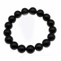 Gemstone Bracelets, Schorl, Round, polished, fashion jewelry & different size for choice, black, Sold Per 7.5 Inch Strand
