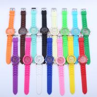 Unisex Wrist Watch, PVC Plastic, with Organic Glass, plated, Life water resistant, Random Color, 30x10mm, 20PCs/Lot, Sold By Lot
