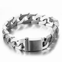 Titanium Steel Bracelet & Bangle, plated, for man, more colors for choice, 14x230mm, Sold By PC