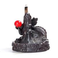 Backflow Incense Burner, Porcelain, plated, for home and office & durable, 140x140x140mm, Sold By PC