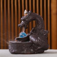 Backflow Incense Burner, Porcelain, plated, for home and office & durable, 155x145x90mm, Sold By PC