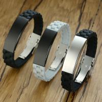 Silicone Bracelets plated fashion jewelry & for man 185mm Sold By PC