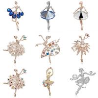 Tibetan Style Brooches, plated, fashion jewelry & different styles for choice & for woman & with rhinestone, more colors for choice, nickel, lead & cadmium free, Sold By PC