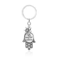 Tibetan Style Key Clasp, portable & Unisex, silver color, Sold By PC