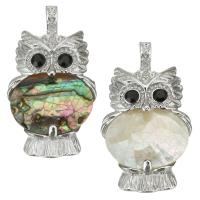 Shell Pendants Abalone Shell with White Shell Owl plated fashion jewelry & DIY & for woman nickel lead & cadmium free 2mm Approx Sold By Lot