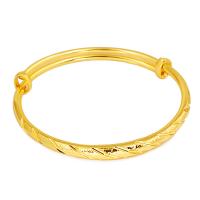Brass Bracelet & Bangle, real gold plated, sand blast & for woman, nickel, lead & cadmium free, 3.50mm, Inner Diameter:Approx 58mm, Sold By PC