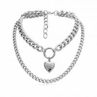 Mode Medaillon Halskette, Zinklegierung, mit Verlängerungskettchen von 2.75 inch, plattiert, für Frau & Multi-Strang, keine, 35cm,45cm, verkauft von Strang