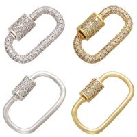 Brass Carabiner Key Ring, plated, different styles for choice & micro pave cubic zirconia, more colors for choice, 17x28.50mm, 10PCs/Lot, Sold By Lot