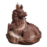 Backflow Incense Burner, Purple Clay, plated, for home and office & durable, 117x112x130mm, Sold By PC