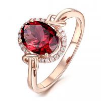 Finger Ring Smycken, Kopparnickel, med Cubic Zirconia, Donut, plated, mode smycken & blandad ringstorlek & för kvinna, röd, Storlek:6-10, Säljs av PC