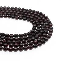 Natürlicher Granat Perlen, rund, poliert, DIY & verschiedene Größen vorhanden, dunkelrot, verkauft von Strang