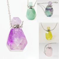 Quartz Aromatherapy Necklace, Bottle, polished, fashion jewelry & for woman & faceted, more colors for choice, 36*21.8mm, Sold By Strand
