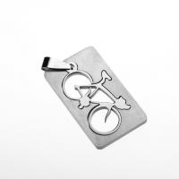 Stainless Steel Pendants, Rectangle, plated, DIY, silver color, 20*35mm, 10PCs/Bag, Sold By Bag