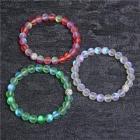 Gemstone Bracelets, Natural Stone, Round, polished, fashion jewelry & different styles for choice & frosted, more colors for choice, 8mm, Sold By Strand