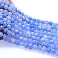 Achat Perlen, Feuerachat, plattiert, Modeschmuck & DIY & verschiedene Größen vorhanden, blau, verkauft von Strang