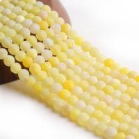 Natürliche Effloresce Achat Perlen, plattiert, Modeschmuck & DIY & verschiedene Größen vorhanden, gelb, verkauft von Strang
