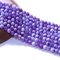Natural Dragon Veins Agate Beads Round polished DIY purple Length 38 cm Sold By Bag