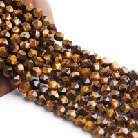 Tiger Eye Beads, Rhombus, poleret, du kan DIY & facetteret, brun, 8mm, Solgt Per 15 inch Strand