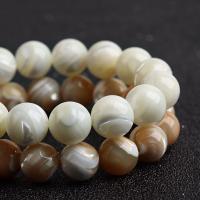 Perles en coquillage blanc naturel, coquille, Rond, poli, différentes couleurs et motifs pour le choix & DIY & normes différentes pour le choix, plus de couleurs à choisir, Vendu par brin