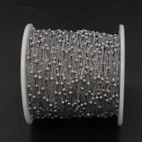 Stainless Steel Ball Chain plated DIY silver color 1mm Sold By Spool