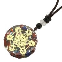 Glass Gemstone Necklace with Waxed Cotton Cord plated fashion jewelry & for woman 2mm Length 9.8 Inch Sold By Lot