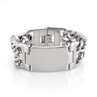 Titanium Steel Bracelet & Bangle fashion jewelry & Unisex 23.5mm*2.8mm*210mm Sold By Strand