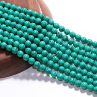 Turquoise Beads, Natural Turquoise, Round, polished, DIY & different size for choice, green, Sold By Strand