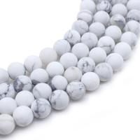 Magnesit Perle, rund, DIY & verschiedene Größen vorhanden & satiniert, weiß, verkauft von Strang