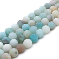 Amazonit Perlen, rund, DIY & verschiedene Größen vorhanden & satiniert, farbenfroh, verkauft von Strang