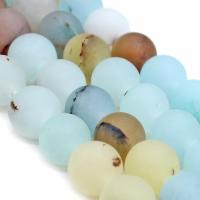 Amazonit Beads, Runde, du kan DIY & forskellig størrelse for valg & frosted, blå, Solgt af Strand