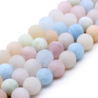 Morganite Beads Round DIY & frosted multi-colored Sold By Strand