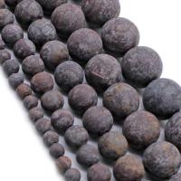 Natural Snowflake Obsidian Beads, Round, DIY & different size for choice & frosted, coffee color, Sold By Strand