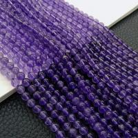Natural Amethyst Beads, Round, polished, DIY & different size for choice, purple, 2Strands/Bag, Sold By Bag
