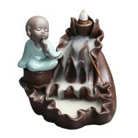 Backflow Incense Burner, Porcelain, plated, for home and office & durable, 160x150x140mm, Sold By PC